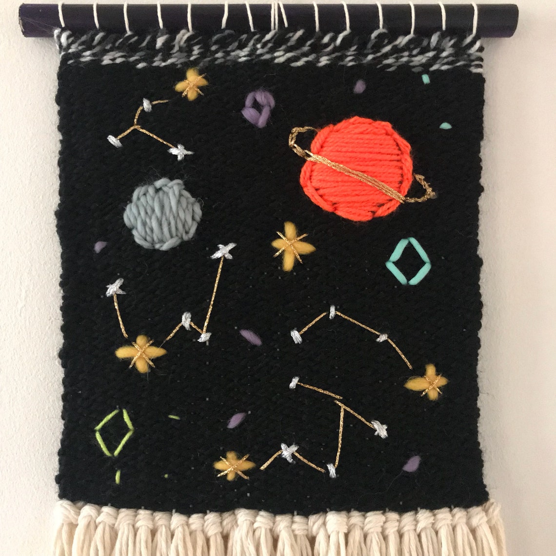 Space Weave Wall Hanging galaxy nursery decor textile art Etsy
