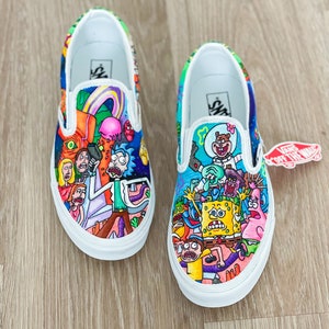 Vans customs slip ons hot sale