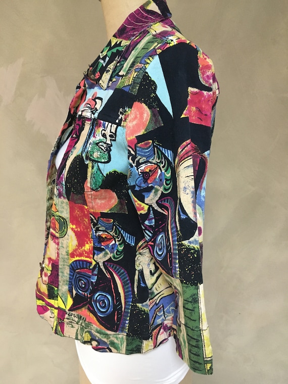 Vintage (80s) Abstract Art Jacket by Kaktus. Made… - image 2