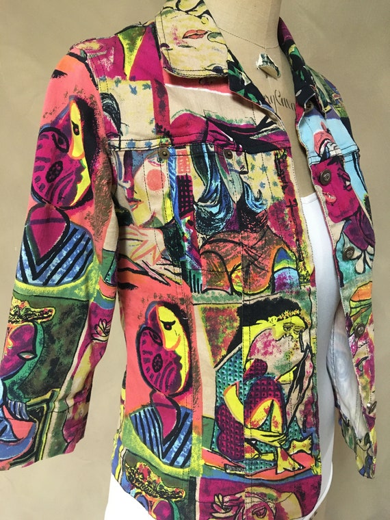 Vintage (80s) Abstract Art Jacket by Kaktus. Made… - image 6