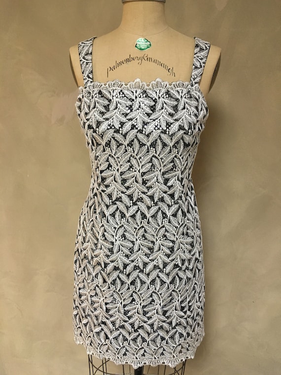 Vintage (80s) Little Black and Silver Party Dress.
