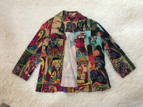 Vintage (80s) Abstract Art Jacket by Kaktus. Made… - image 9