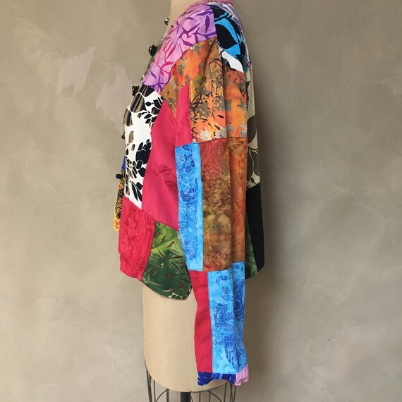 Vintage Batik Fun Light Weight Patchwork Bali Jac… - image 6