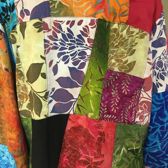 Vintage Batik Fun Light Weight Patchwork Bali Jac… - image 5