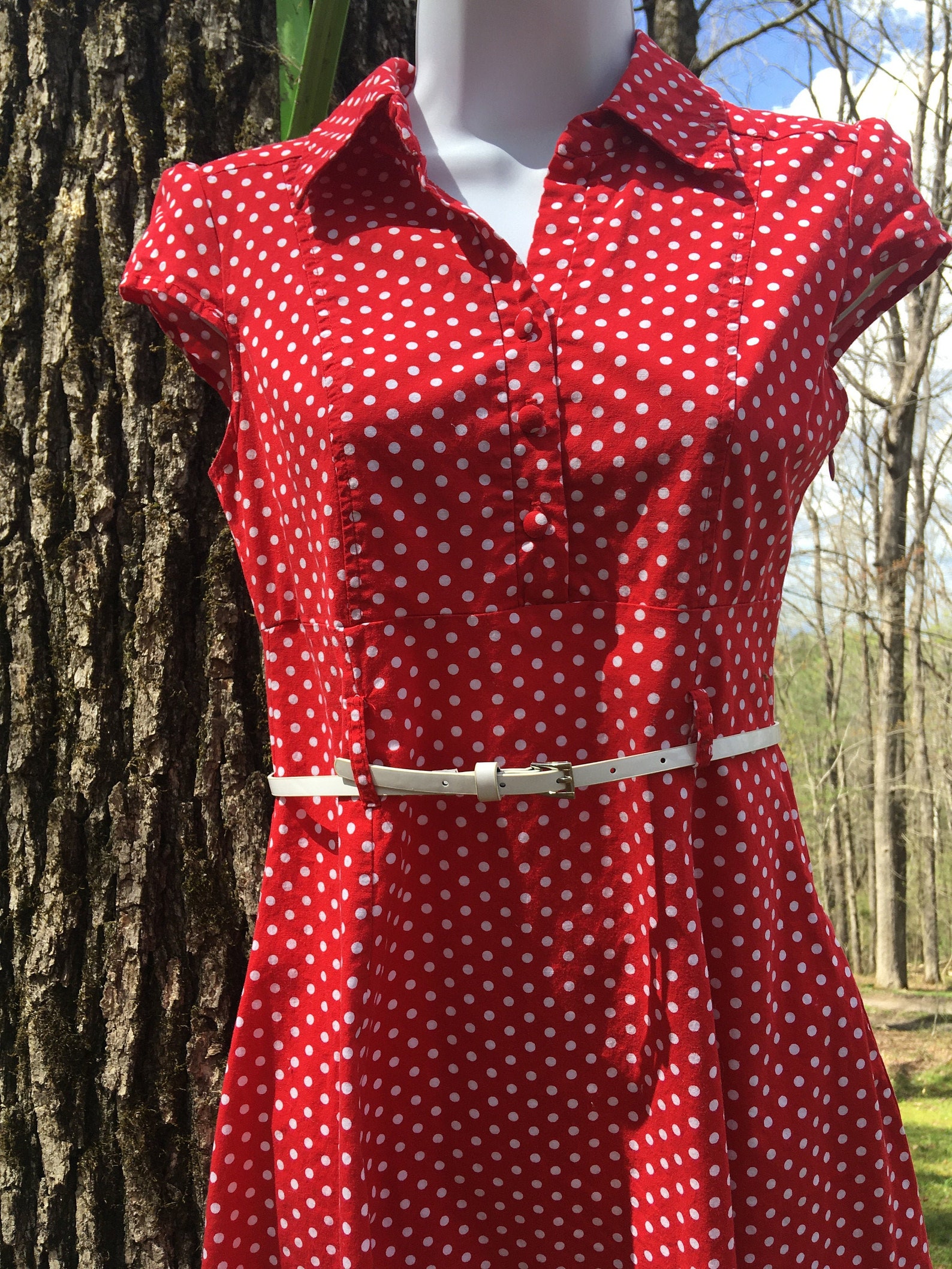 Zip & Dash 90s plaid Summer Dress| Vintage checkered dress in red and cream with feminine details
