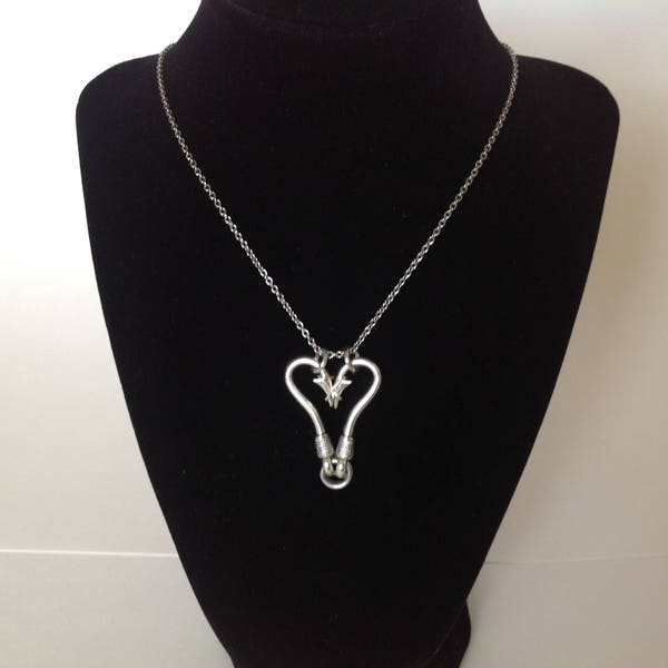Fish Hook Heart Necklace