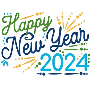 CLIPART SVG Bonne année 2024 | DYI signe du Nouvel An | Art de la machine de découpe | Téléchargement instantané