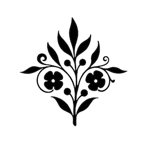 Clipart SVG | Tampon floral | Coupe sur bois | Art de la machine de découpe | Téléchargement instantané