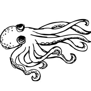 SVG CLIPART Sketchy Octopus | Cutting Machine Art | Instant Download