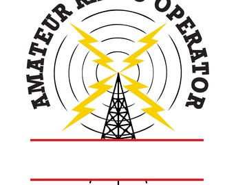 SVG CLIPART Ham Amateur Radio Operator Nameplate | Cutting Machine Art | Instant Download