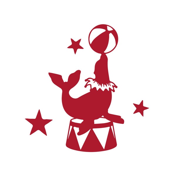 SVG CLIPART Circus Seal Silhouette | Cutting Machine Art | Instant Download