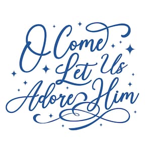 SVG CLIPART O Kom, laten we hem aanbidden | Vrolijk kerstfeest | Kerst-SVG | Snijmachinekunst | Direct downloaden