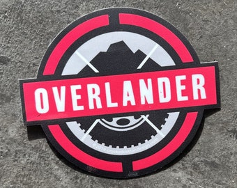 STICKER Overlander Circle | Outdoor Rugged Vehicles | Waterproof | 3.75"w x 3.15"T  | FREE Shipping