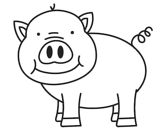 Cute Pig Outline Svg Etsy Cute Pig Outline Svg Etsy