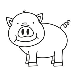 SVG CLIPART Lindo contorno de cerdo simple / Clipart de niños lindos / Animales de granja / Arte de máquina de corte / Descarga instantánea