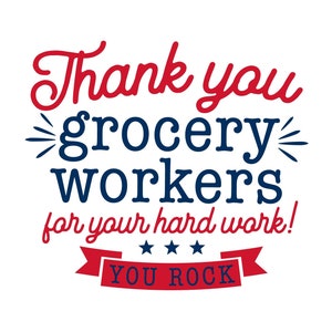 SVG CLIPART Gracias trabajadores de supermercado / Tienda de comestibles / Arte de máquina de corte / Descarga instantánea