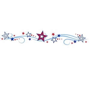 SVG CLIPART Bordo dritto con stella rossa e blu carina / Arte della macchina da taglio / Download immediato
