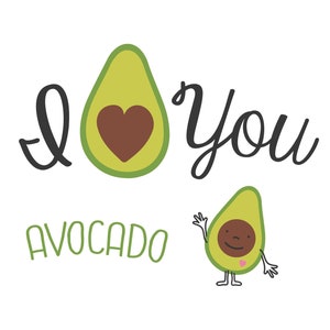 SVG CLIPART I Avocado You Black version | Cutting Machine Art | Instant Download
