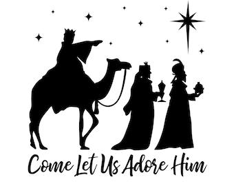 SVG CLIPART Weihnachten Krippe Silhouette | O heilige Nacht | Schneidemaschine Kunst | Sofort Download