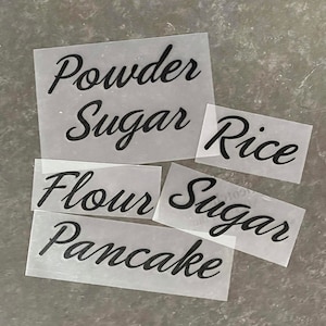 STICKER 1 Rice or Flour or Sugar or Powder Sugar or Pancake Waterproof Sticker | Kitchen Canister Stickers | FREE Shipping