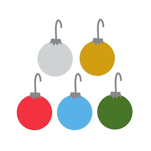 SVG CLIPART 5 Christmas Tree Bulb Shapes | SVG clipart | Merry Christmas | Cutting Machine Art | Instant Download
