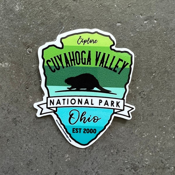 STICKER 1 Cuyahoga Valley National Park | Ohio | Beaver | 2.15"W x 2.5"T | Waterproof | FREE Shipping