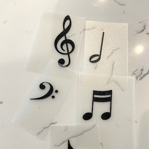 STICKER 1 Sticker note de musique |  Blanche, Croche, Rayé, Clé de Fa, Clé de Sol | Notes de musique | Imperméable | Livraison GRATUITE