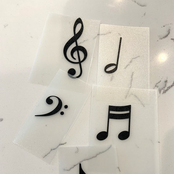 STICKER 1 Musical Note Sticker |  Half Note, Eighth Note, Beamed Note, Bass Clef, Treble Clef | Musical Notes | Waterproof | FREE Shipping