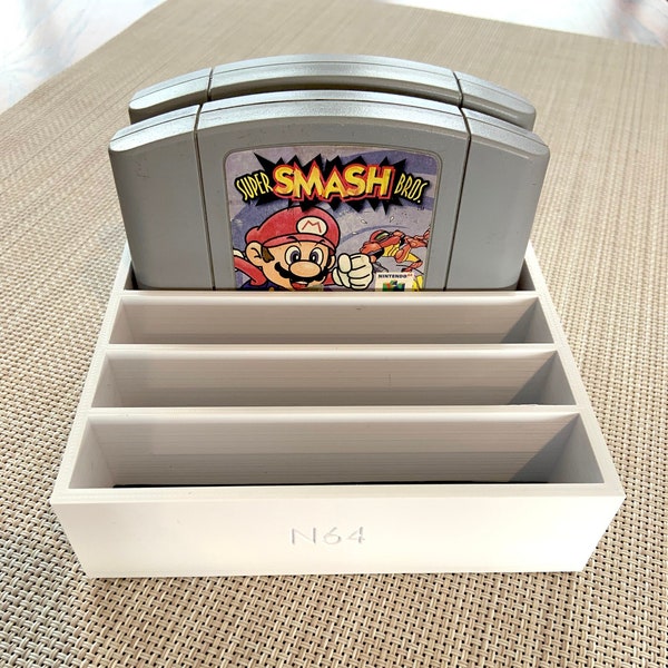 3D PRINT Nintendo 64 3D Printed Cartridge Case | 5 Cartridge Slots | Foam Inserts | Video Games | 4.75x5x1.25" | Free Shipping