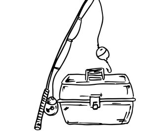 SVG CLIPART Sketchy Fishing Pole and Box Cutting Machine Art Instant  Download -  Canada