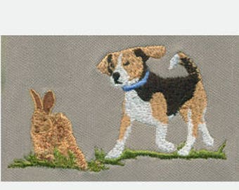 EMBROIDERY Hunting Beagle and Rabbit | Instant Digital Download