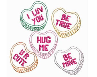 EMBROIDERY Open Stitch Valentine Heart Candy | Instant Digital Download