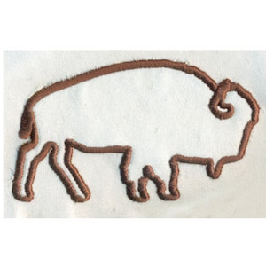EMBROIDERY 3.75" W Buffalo Appliqué Outline | Instant Digital Download