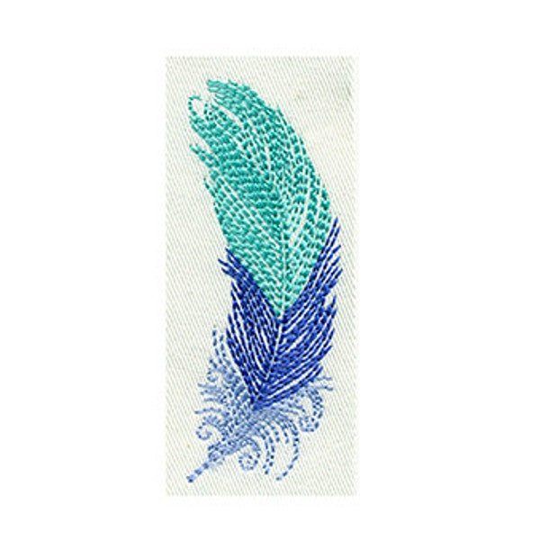 EMBROIDERY 2.7" T Small Sketchy Feather Blue | Instant Digital Download