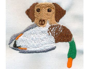 EMBROIDERY Hunting Dog | Lab with Duck | Instant Digital Download