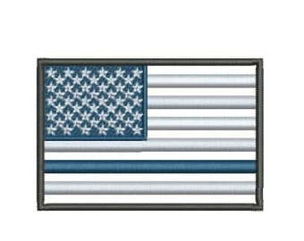 EMBROIDERY Thin Blue Line Flag - USA Flag | Instant Digital Download