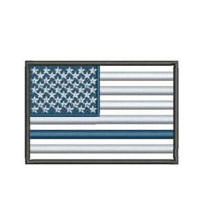 EMBROIDERY Thin Blue Line Flag - USA Flag | Instant Digital Download