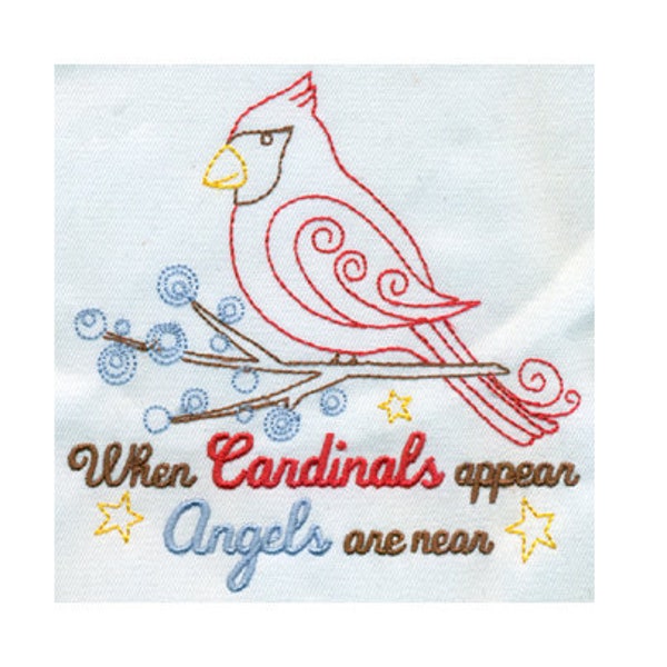 EMBROIDERY Open Delicate When Cardinals Appear Angels are Near | Cardinal Bird | Instant Digital Download