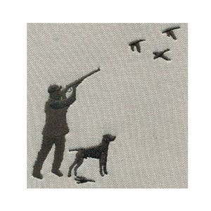 EMBROIDERY Duck Hunting Silhouette | Hunter and Dog | Outdoor Sports | Instant Digital Download