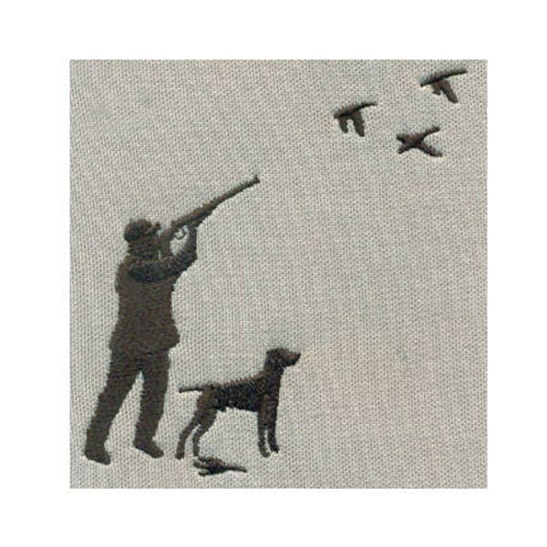 BRODERIE Silhouette de chasse au canard | Chasseur et chien | Sports de plein air | Téléchargement numérique instantané