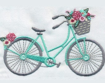 STICKEREI Fahrrad mit Blumen | Sofortiger digitaler Download