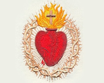 EMBROIDERY Sacred Heart Of Jesus | Catholic Religious Symbol | Instant Digital Download