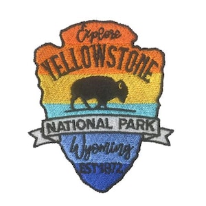 EMBROIDERY 3.5&quot;T Yellowstone National Park | Wyoming | NP badge | Instant Digital Download