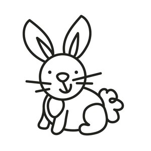 SVG CLIPART Uroczy prosty króliczek | Maszyna do cięcia sztuki | Natychmiastowe pobieranie