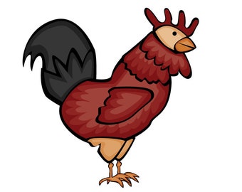 SVG clipart Red Rooster  | Cutting Machine Art | Instant Download