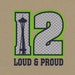 12th Man Seahawks Loud & Proud Sticker | Waterproof | 3"w x 3.16"T | FREE Shipping