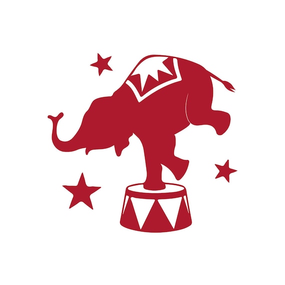 Svg Clipart Circus Elephant Silhouette Cutting Machine Art Etsy
