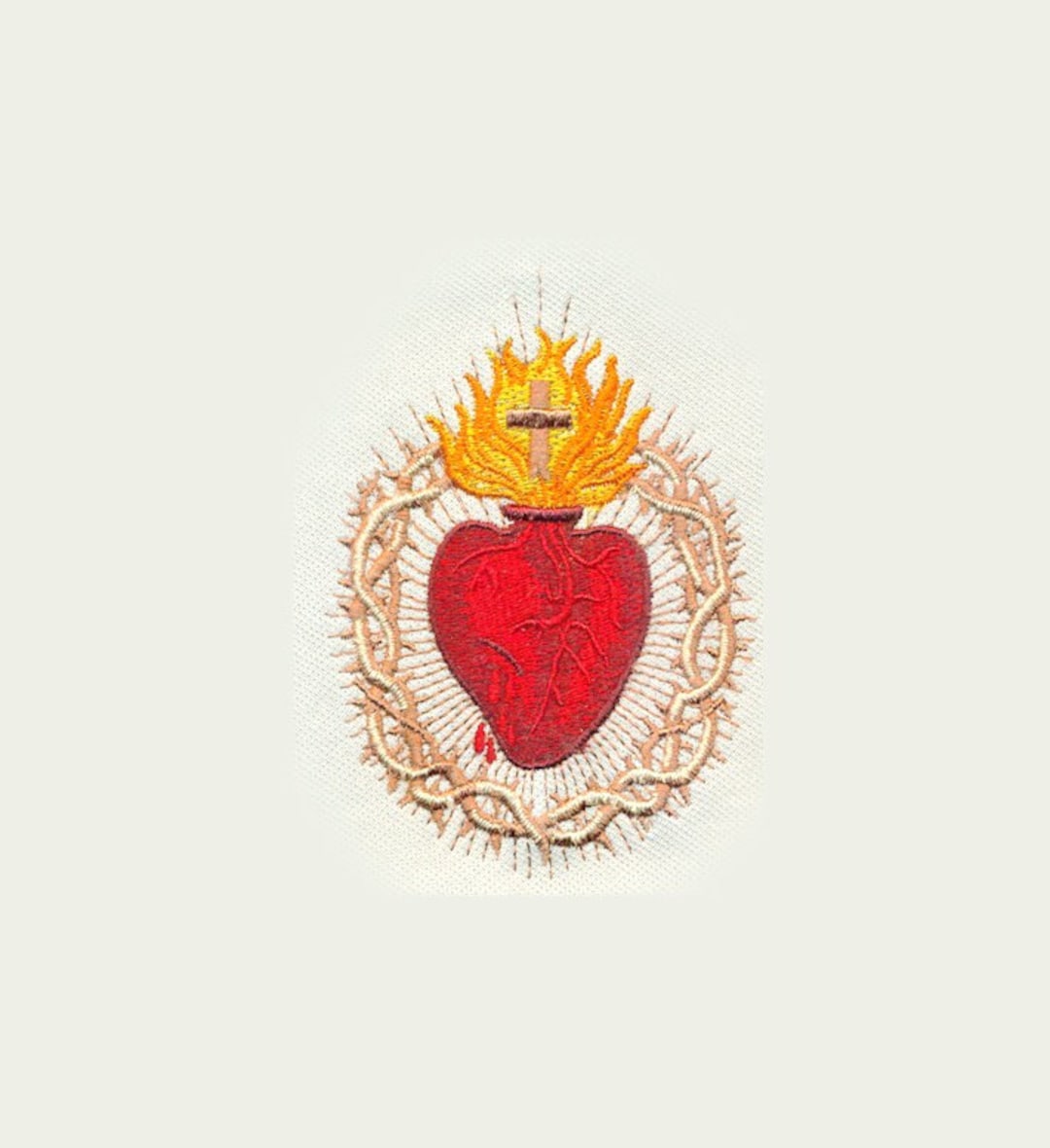 Bordado Sagrado Corazón de Jesús (9,85 cm) Símbolo religioso