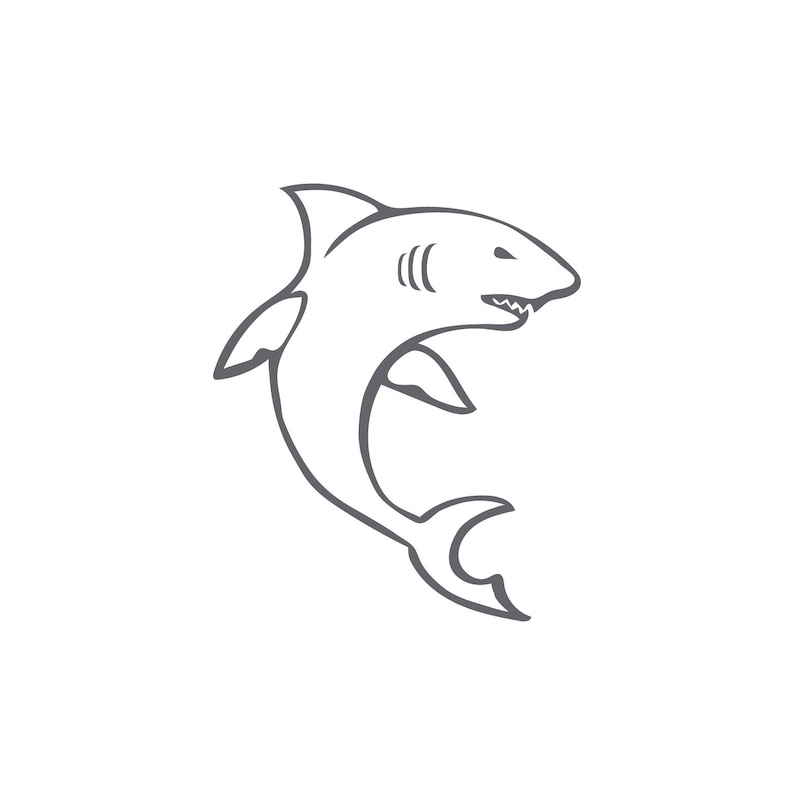 Instant Download Svg Clipart Shark Outline Cutting Machine Art Clip Art Art Collectibles