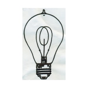 EMBROIDERY Satin Outline Vintage Lightbulb | Instant Digital Download